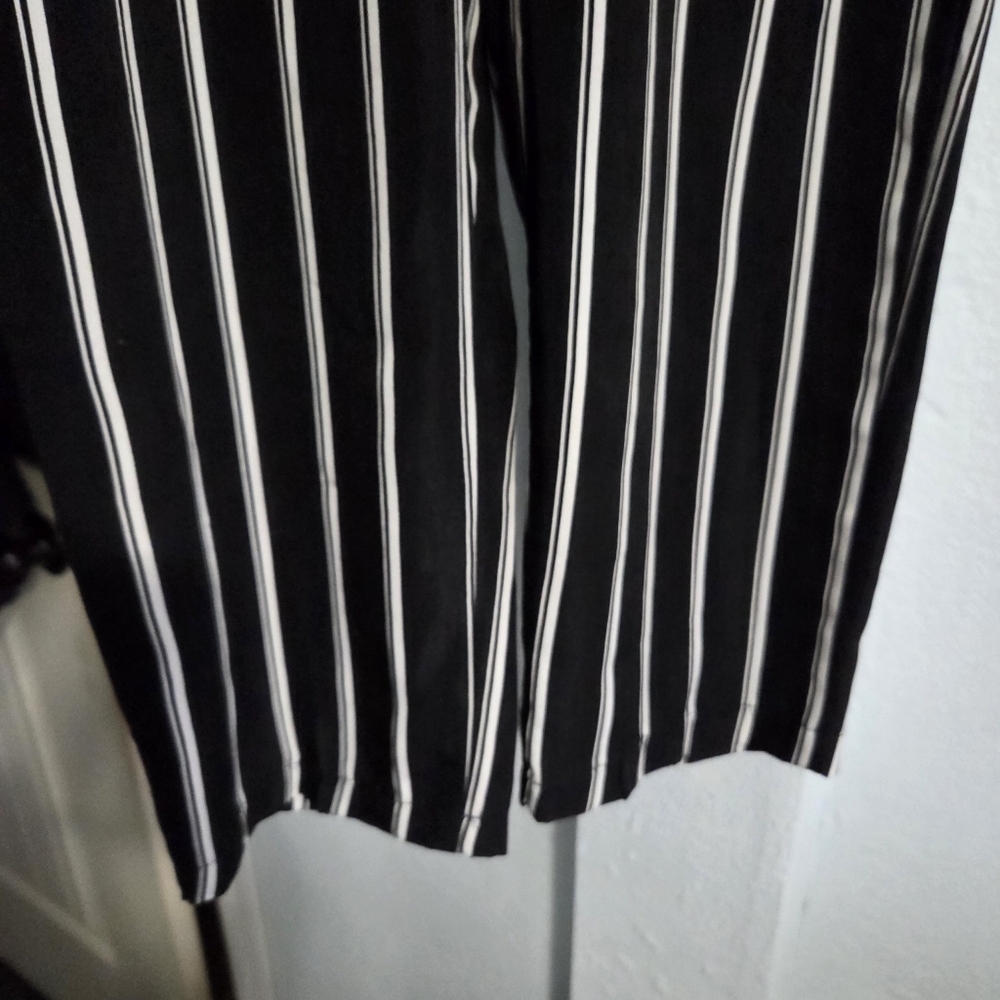 Striped Black and White Women's Pants - Picture 4 of 6